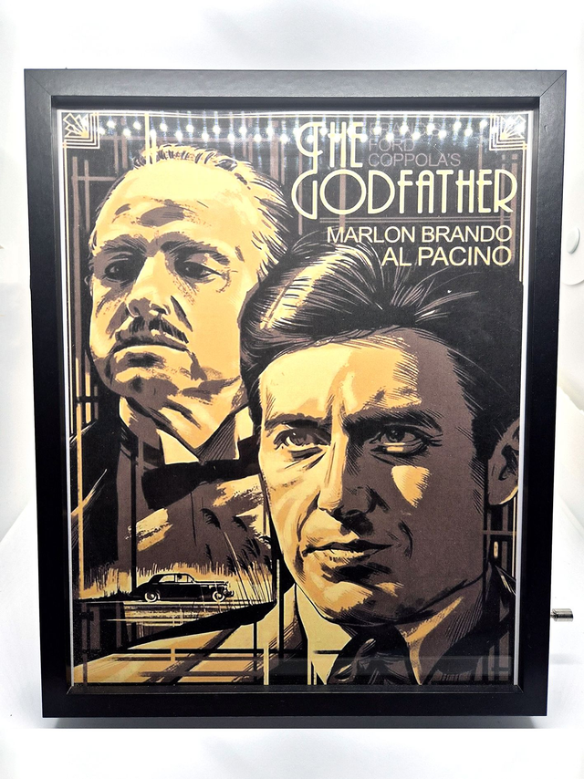 Cadre lumineux avec boite à musique - Le parrain