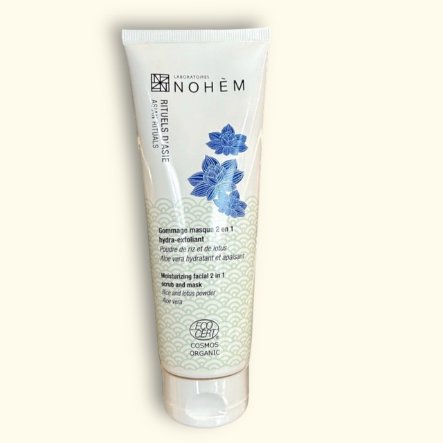 Nohèm Gommage visage doux à la poudre de riz et à l&#039;Aloe Vera Masque exfoliant visage