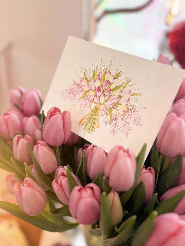 Illustration Bouquet Tendrement tulipes