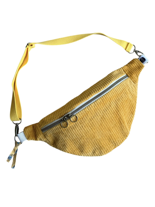 Sac Banane Uni velours côtelé JAUNE 