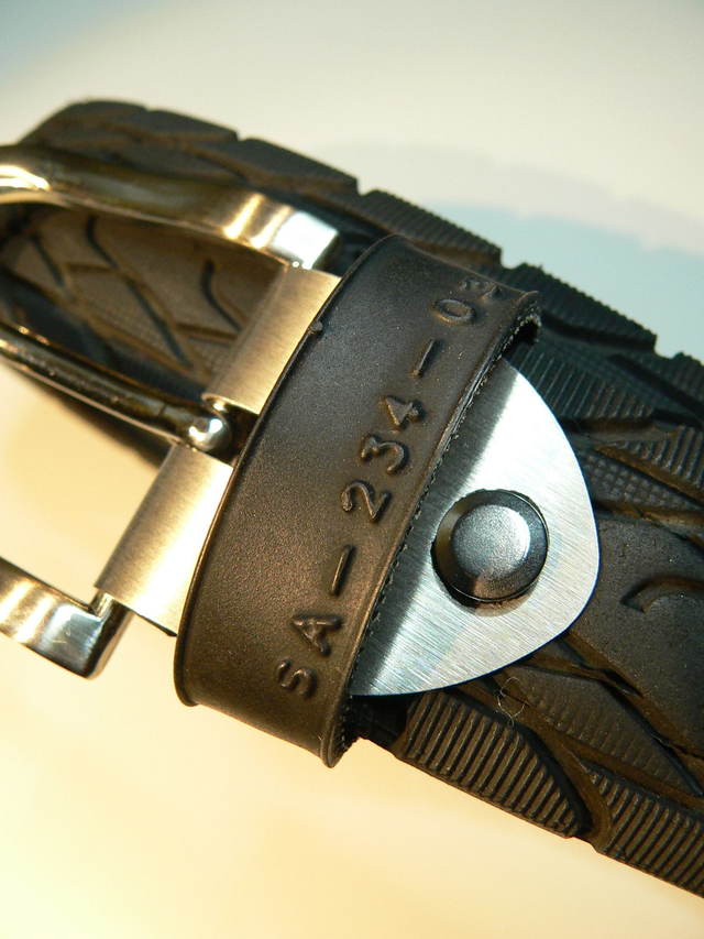 Ceinture en gomme VTC noire relief, SA-234-03