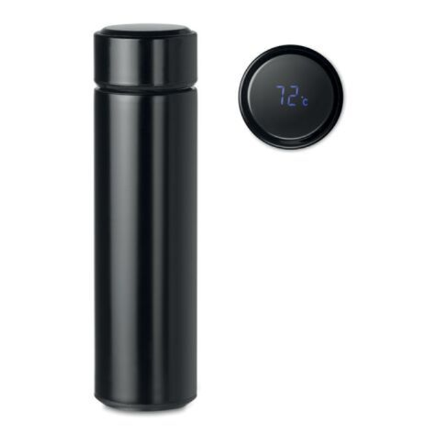 Bottle with touch thermometer