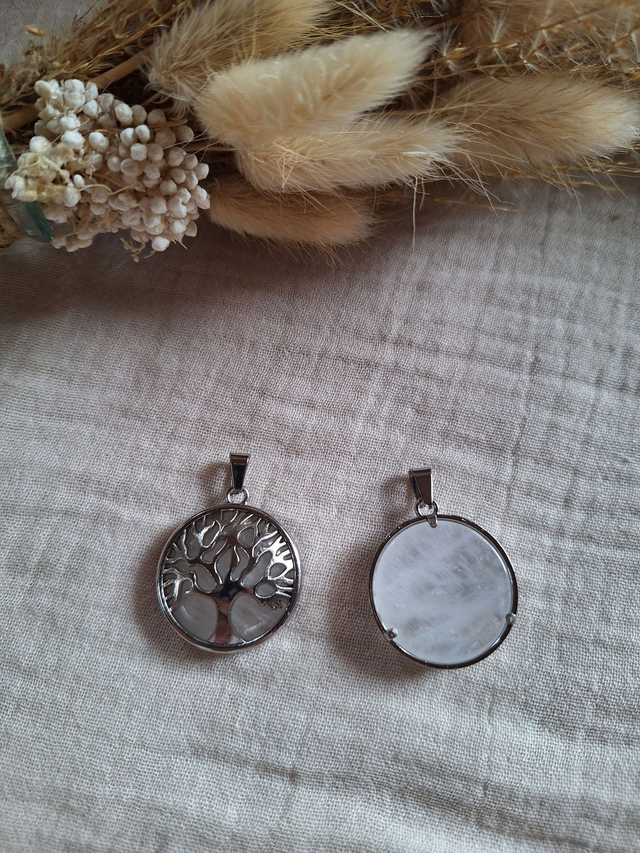 Pendentif Cristal de Roche et Arbre de vie