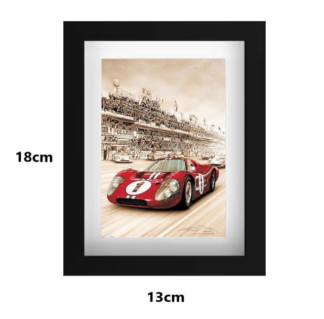 Small Framed Postcard Ford GT40 RED
