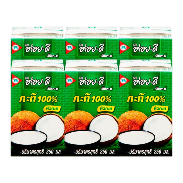 Aroy d Coconut Milk 6x250ml