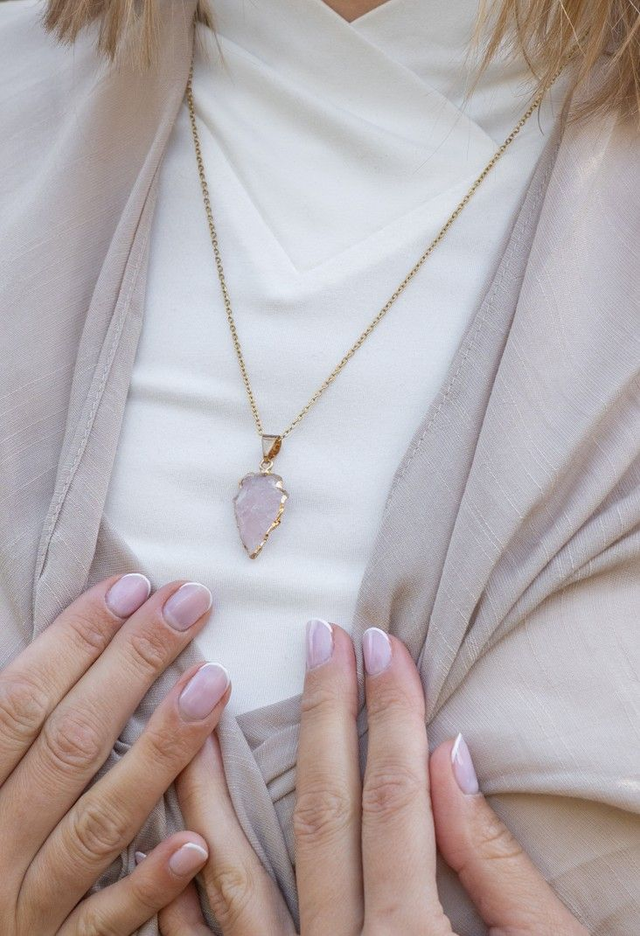 Rózsakvarc csepp nyaklánc