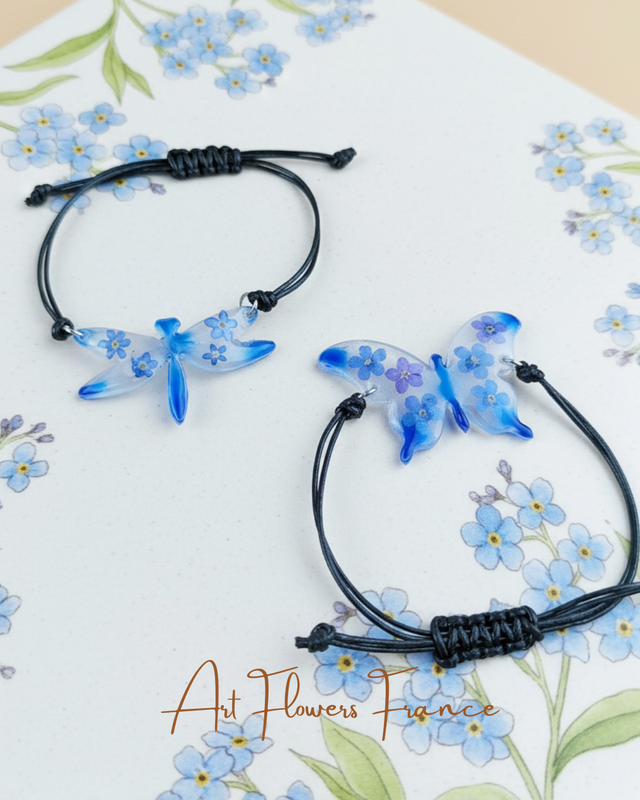 Bracelet Myosotis Libellule (Ne m'oubliez pas)