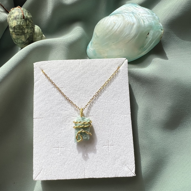 Collana in amazzonite grezza , prov: Russia 🇷🇺, acciaio inox