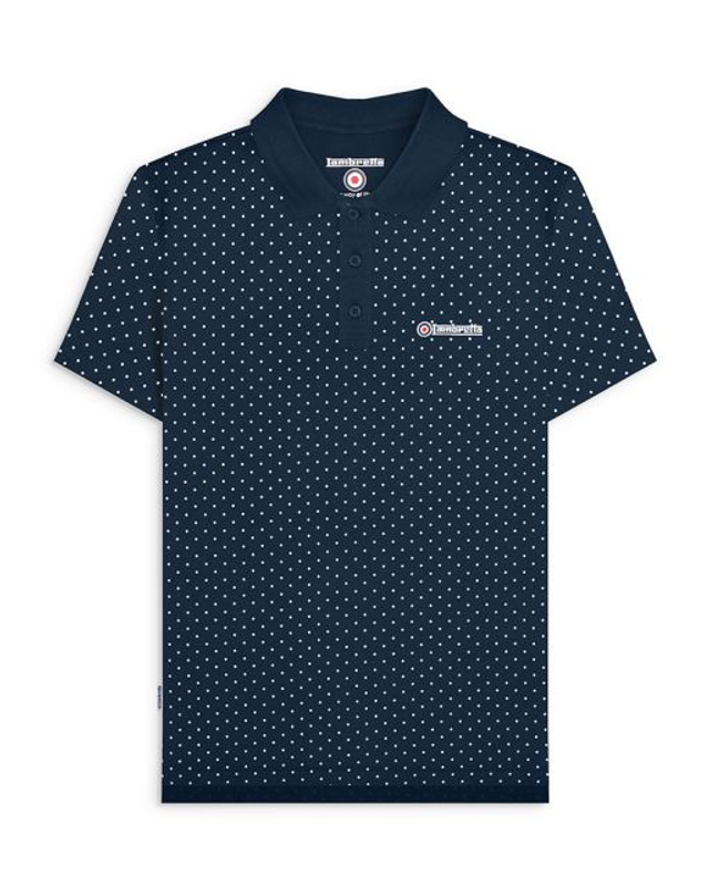 SS1323 Lambretta Polkadot Polo - Navy 