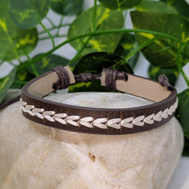 Bracelet &quot;Dad&quot; cuir BC-005