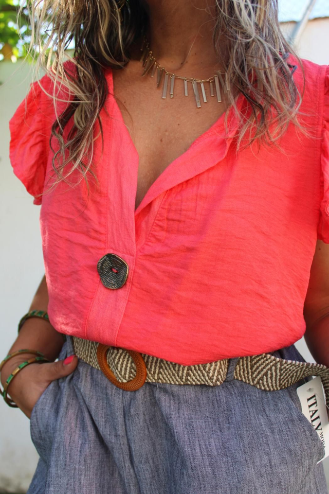 Blusa Boton Coral