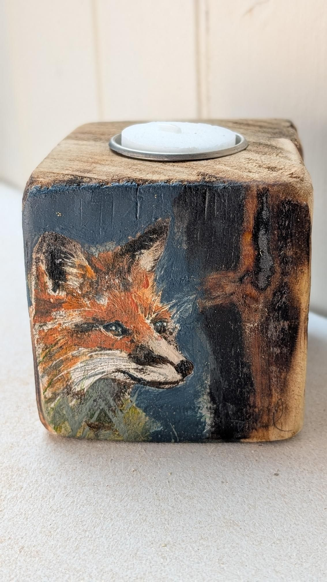 Fox among the leaves - Tealight Holder