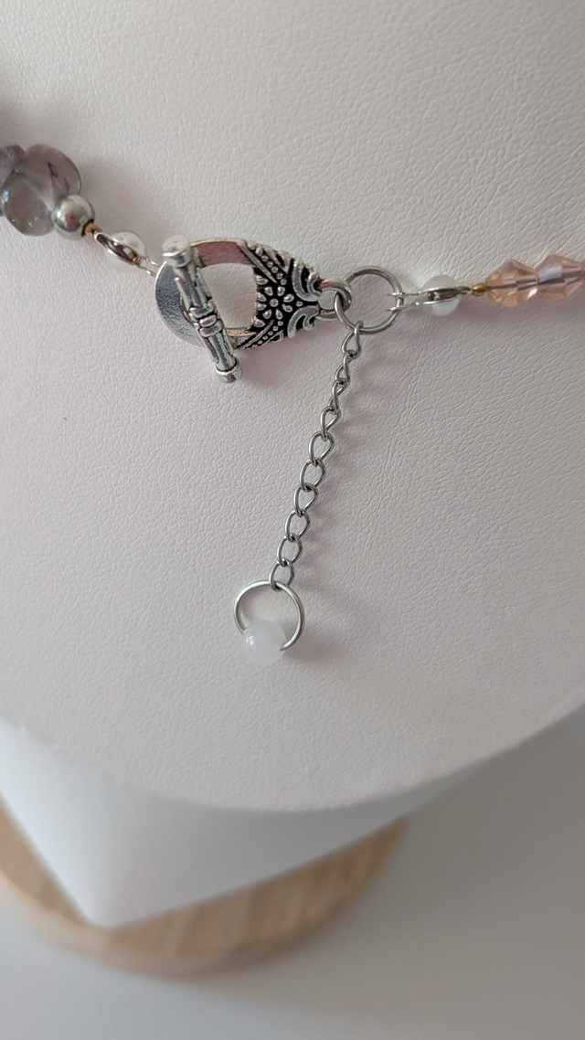 Amethyst and rose quartz necklace