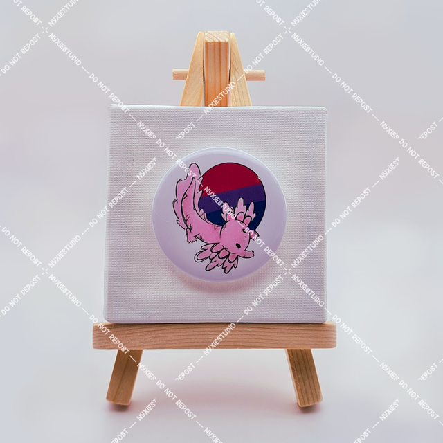 Axolotl Bisexual Button Pins