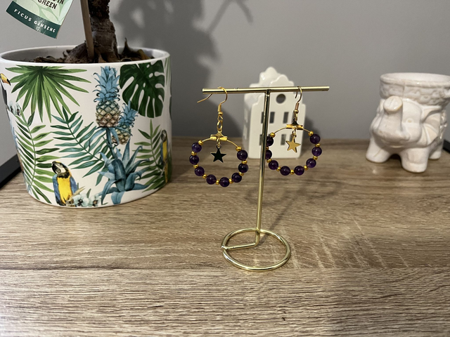 Boucles d’oreilles pierre améthyste