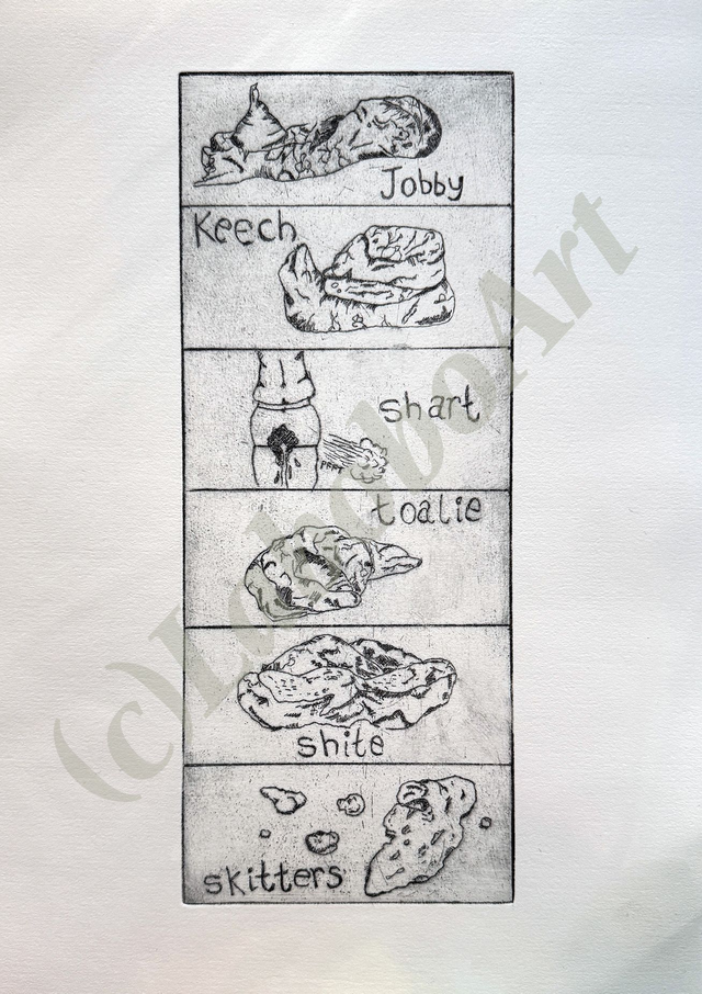Limited Edition Glesga Stool Scale Etching