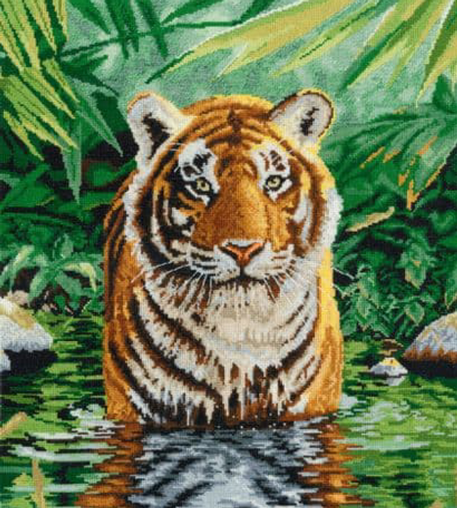 Tiger Pool Counted Cross Stitch Kit