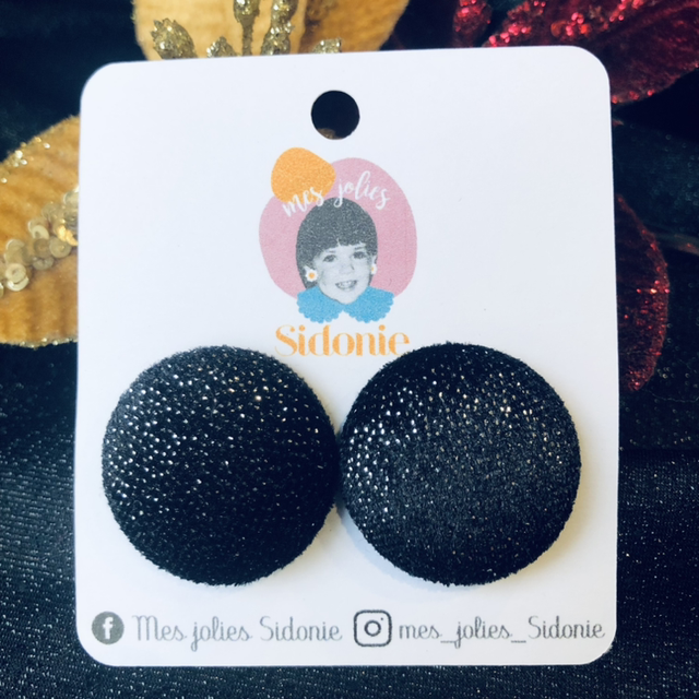 Sidonie noire à paillettes argent