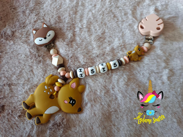 1 Attache Doudou + Jouet Dentition Faon