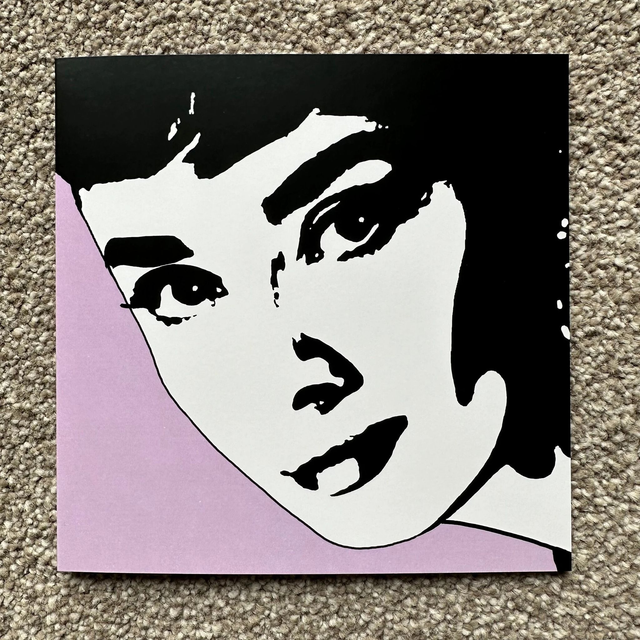 Audrey Hepburn - Single Square Pop Art Greetings Card, White Envelope, Blank Inside, Recyclable Wrap, Professionally Printed.