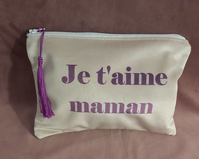 Pochette rose pale je t'aime maman 