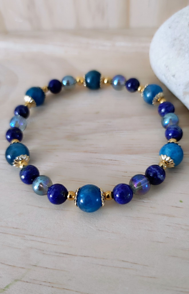 Bracelet "Sagesse" Lapis lazuli et Apatite