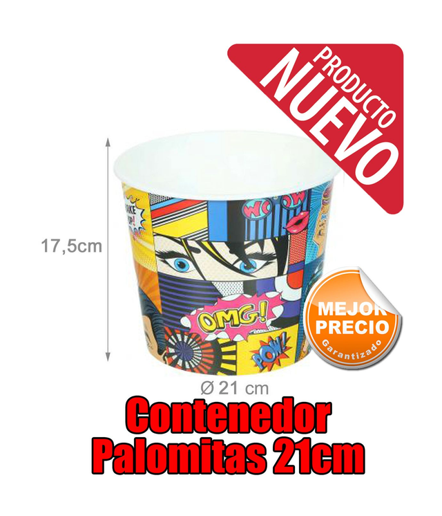 Contenedor-Palomitas 17,5 Alto X 21 cm Comic 