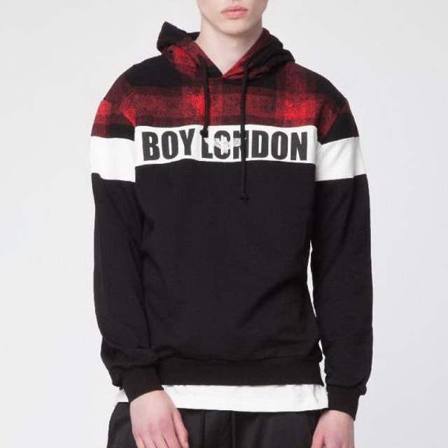 465FELPABLU6268 - FELPA BOY LONDON MULTIPEZZA SCOZZESE