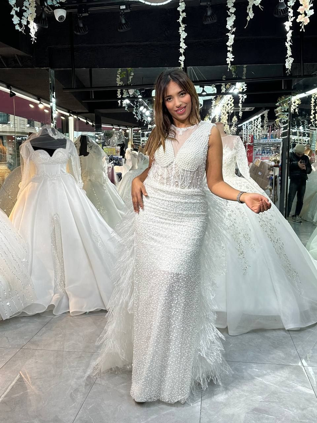 Robe de Mariée Sirène en Perles et Tulles / Réf : RMS24