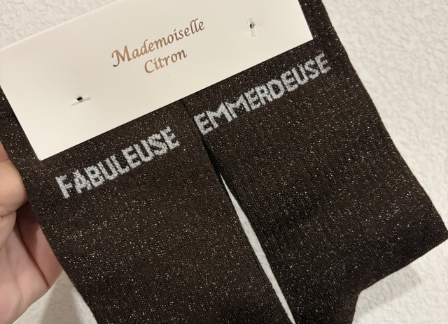 Chaussette fabuleuse emmerdeuse marron 