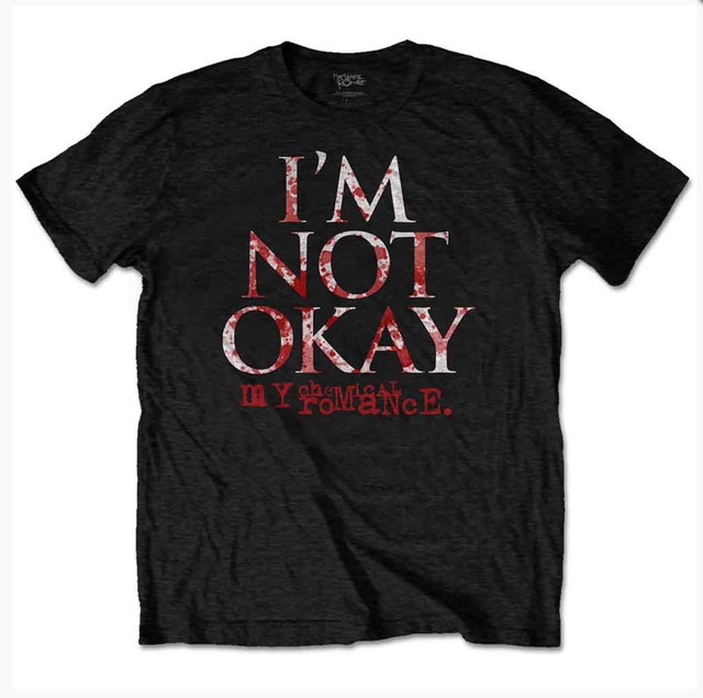 MY CHEMICAL ROMANCE UNISEX T-SHIRT: I'M NOT OKAY (BLACK)