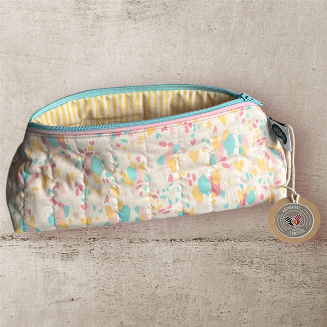 Grand plumier en coton matelassé 