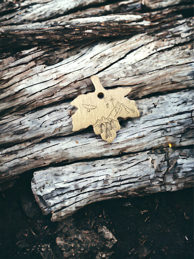 Maple Shaped Brass Pet ID tag