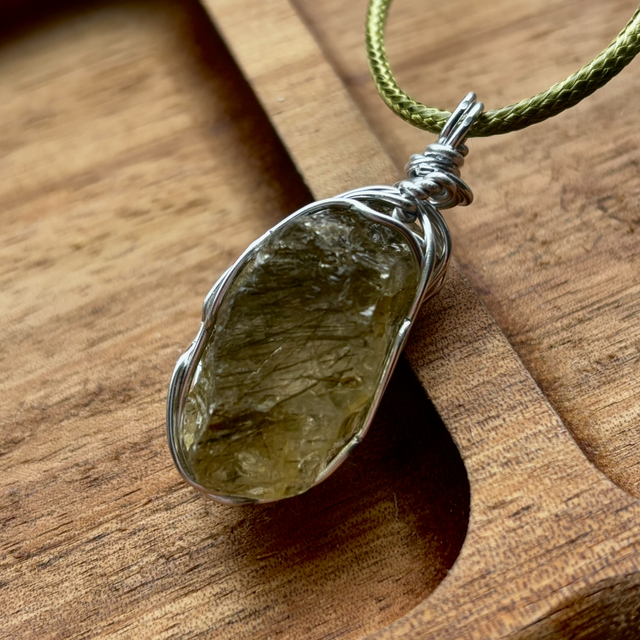 Handmade Series: Actinolite with Quartz Necklace 