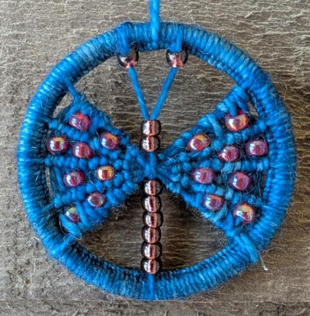 Dorset Button Kit Blue Butterfly Hanging