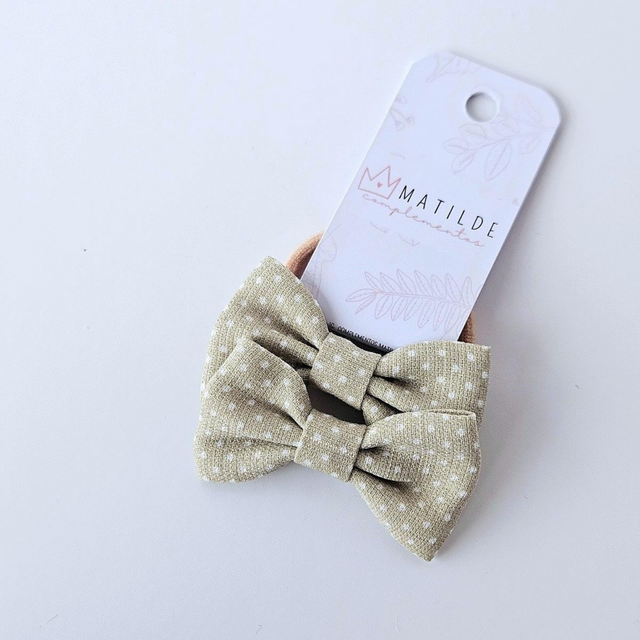 Colet Lazo Par Beige Puntos Blancos