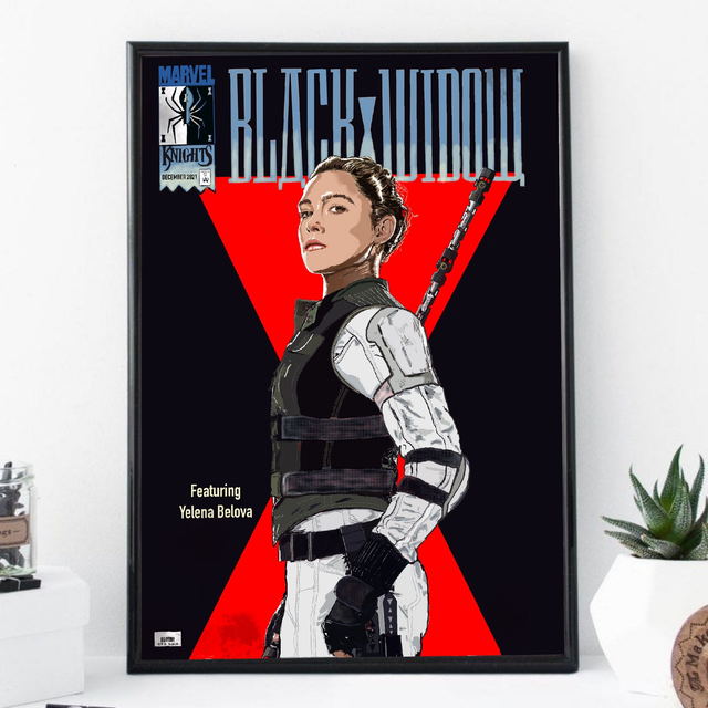 Black Widow, comic book print, poster featuring Yelena Balova