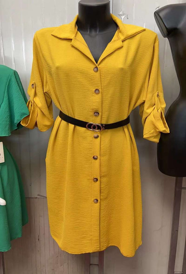 ROBE CHEMISE MOUTARDE 