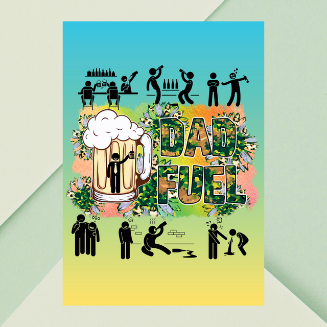 Carburant de Papa : Croquis d'une Soirée Arrosée - Décoration Murale Humoristique / Dad's Fuel: Night Out Sketch Print - Humorous Wall Decor