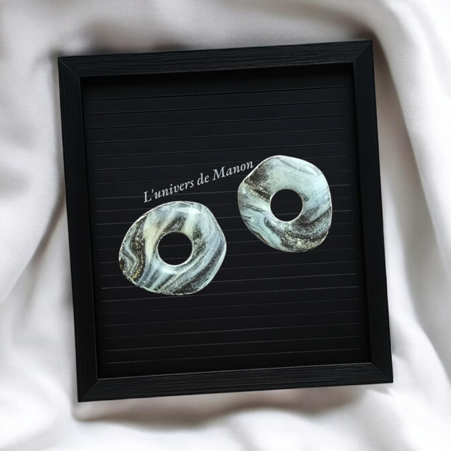 2 Pampilles marbré  (créoles interchangeables) 