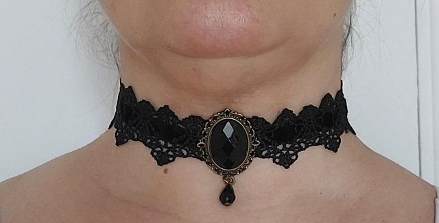 92 - Collier Ras-de-cou Marquise de Merteuil NOIR