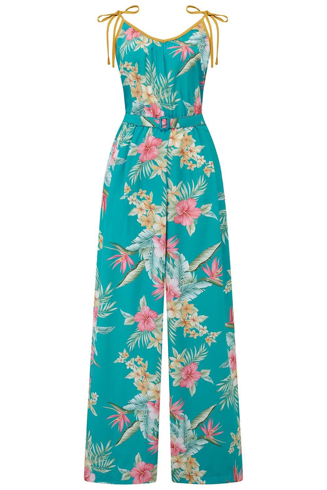 Combinaison tropicale/tiki turquoise 