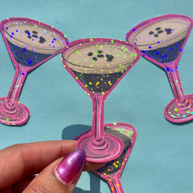 Espresso Martini Cocktail Holographic Sticker
