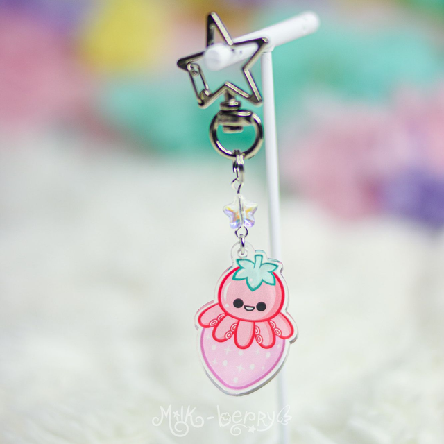 Porte-clé Poulpe Fraise