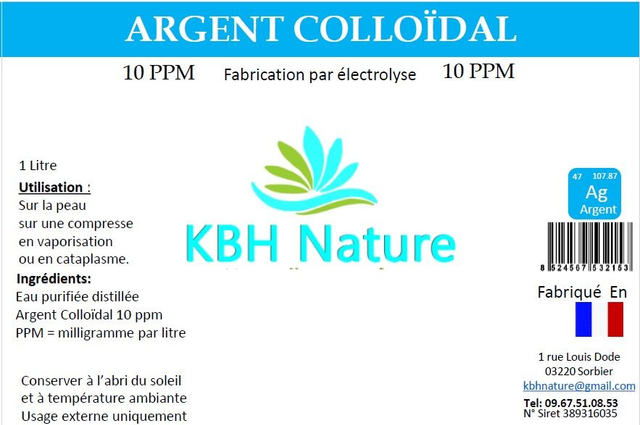 Argent colloïdal 10PPM
