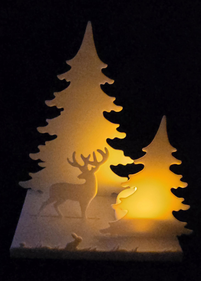 Porte bougie décor sapin renne