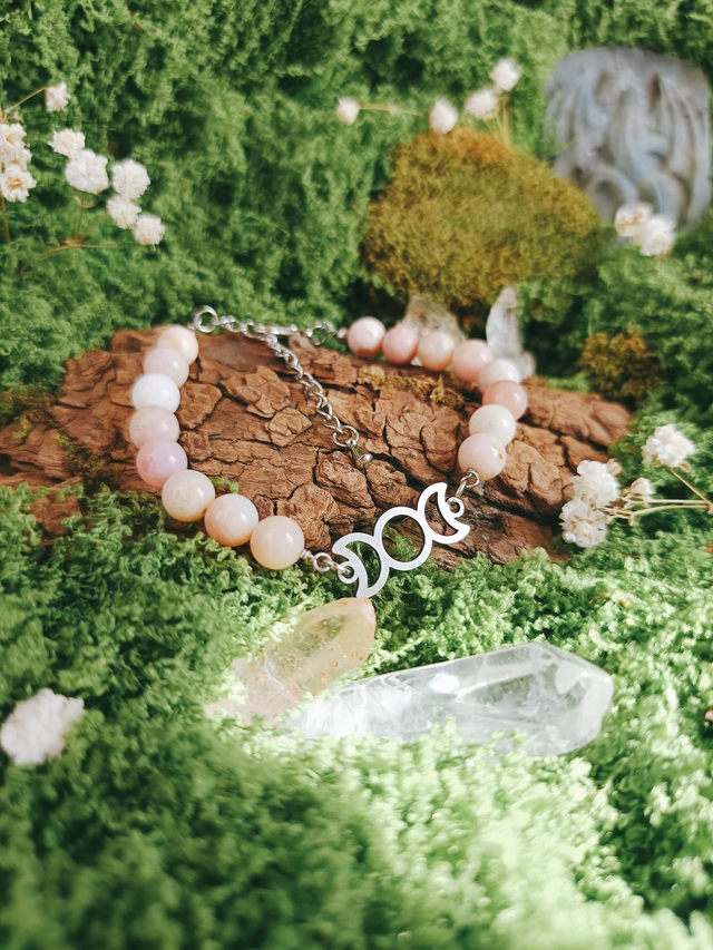 BRACELET - TRIPLE MOON (opale rose)