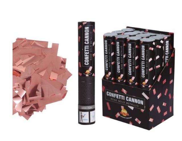 party , Cannone coriandoli rosa Gold  30 cm
