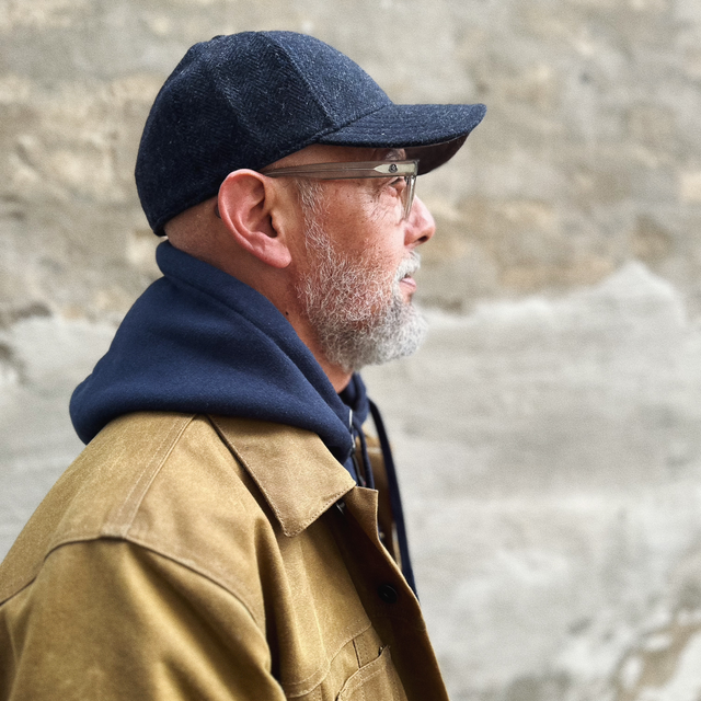 Stetson Baseball Cap Wool Herringbone Dark Navy 