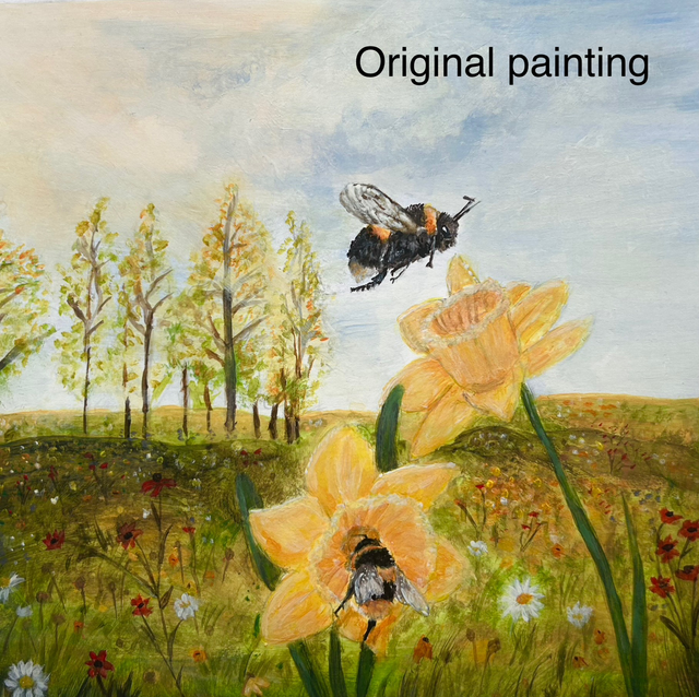 Art Print - The Bees and the Daffodils 